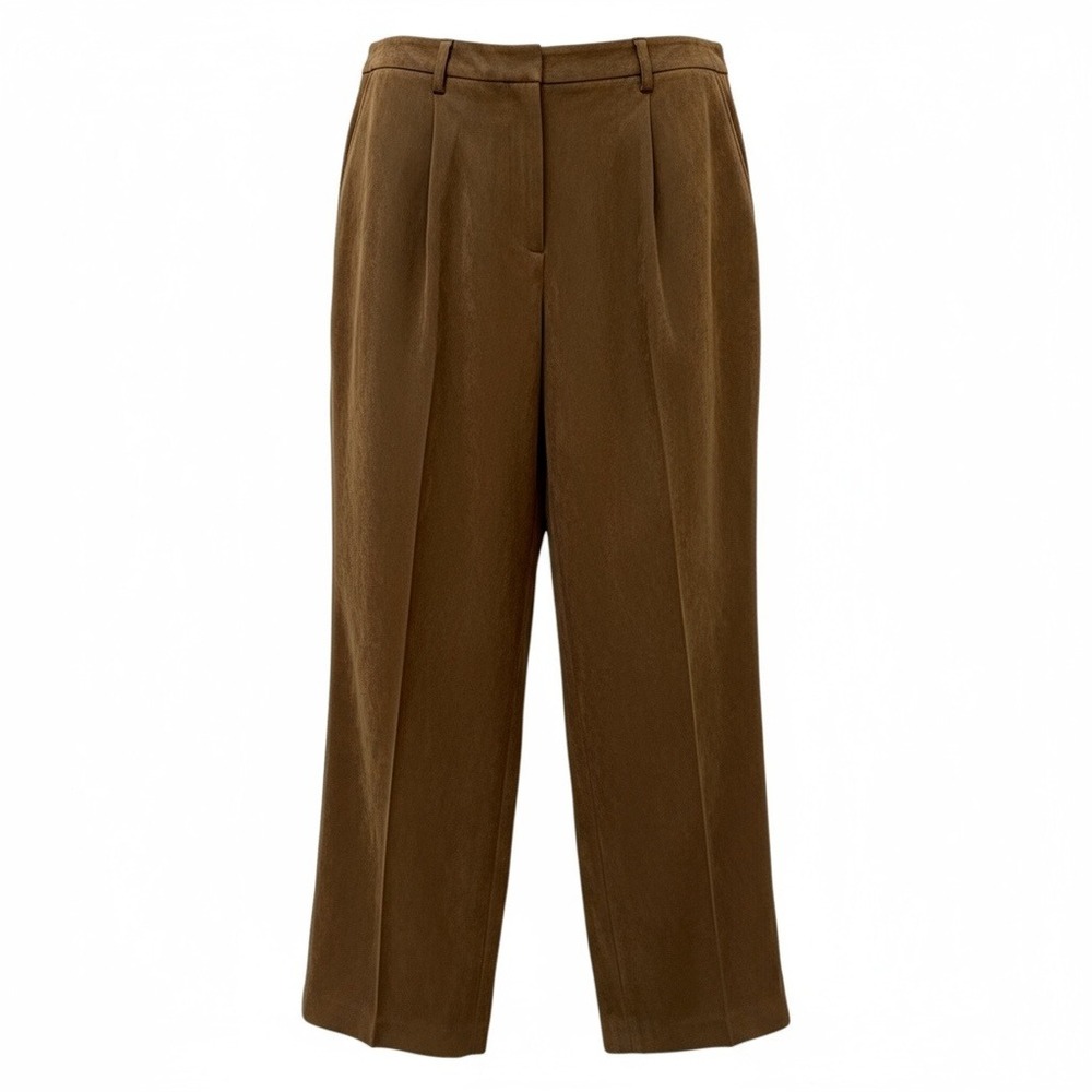 VTG Judith‎ Hart Suede Feel Trousers Monochrome Chocolate Brown 18W Straight Leg
